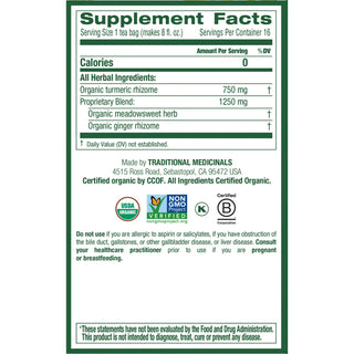 Turmeric & Ginger with Meadowsweet Tea by Traditional Medicinals
