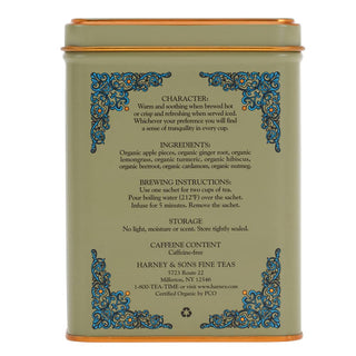 Organic Ginger Turmeric, HT Tin of 20 Sachets by Harney & Sons Fine Teas